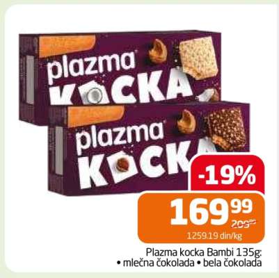 Plazma kocka Bambi 135g