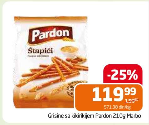 Grisine sa kikirikijem Pardon 210g Marbo