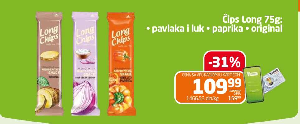 Čips Long 75g