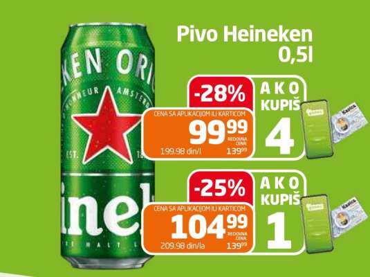 Pivo Heineken 0,5l