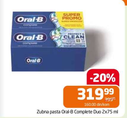 Zubna pasta Oral-B Complete Duo 2x75 ml