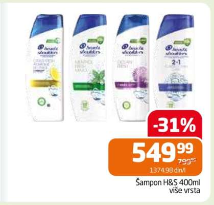 Šampon H&S 400ml