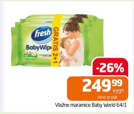 Vlažne maramice Baby World 64/1