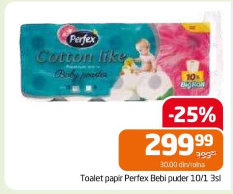 Toalet papir Perfex Bebi puder 10/1 3sl