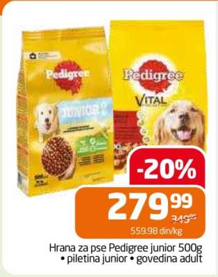 Hrana za pse Pedigree junior 500g