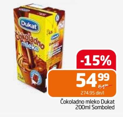 Čokoladno mleko Dukat 200ml Somboled