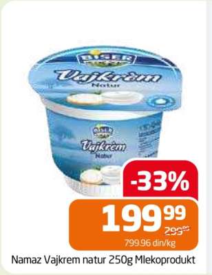 Namaz Vajkrem natur 250g