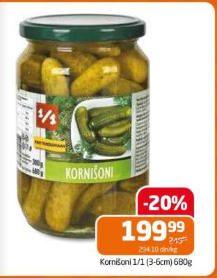 Kornišoni 1/1 (3-6cm) 680g