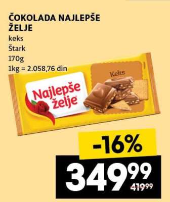 ČOKOLADA NAJLEPŠE ŽELJE
