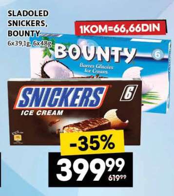 Sladoled Snickers Bounty