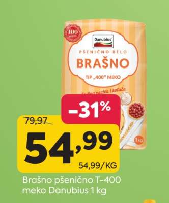 Brašno pšenično T-400 meko Danubius 1 kg