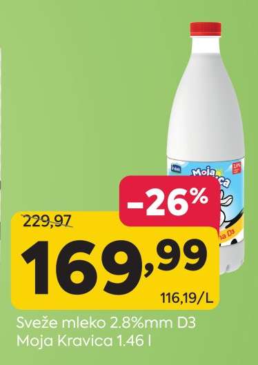 Sveže mleko 2.8%mm D3 Moja Kravica