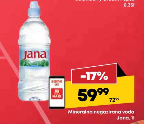 Mineralna negazirana voda Jana, 1l