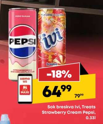 Sok breskva Ivi, Treats Strawberry Cream Pepsi