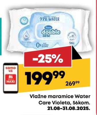 Vlažne maramice Water Care Violeta 56kom