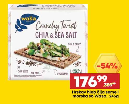 Hrsakav hleb čija seme I morska so Wasa, 245g