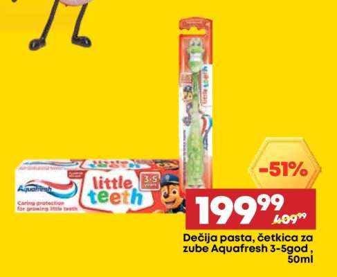 Dečija pasta, četkica za zube Aquafresh 3-5god