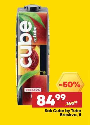 Sok Cube by Tube Breskva, 1l