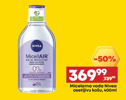 Micelarna voda Nivea osetljivu kožu, 400ml