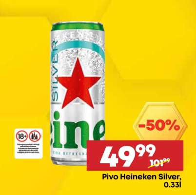 Pivo Heineken Silver, 0.33l