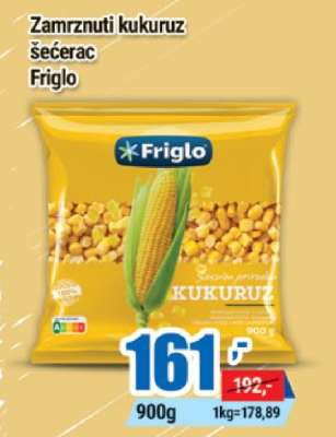 Zamrznuti kukuruz šećerac Friglo