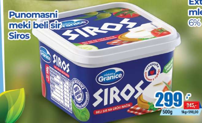 Punomasni meki beli sir Siros