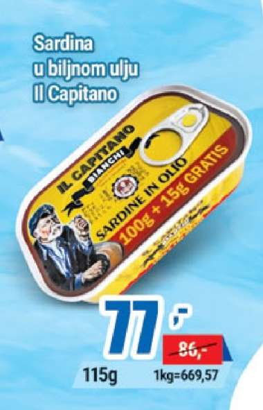 Sardina u biljnom ulju IL CAPITANO