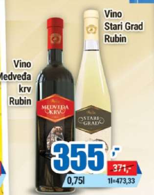 Vino Medveđa krv Rubin