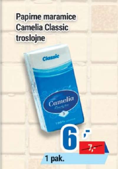 Papirne maramice Camelia Classic troslojne