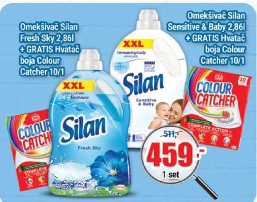 Omekšivač Silan Fresh Sky 2,86l + GRATIS Hvatač boja Colour Catcher 10/1