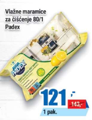 Vlažne maramice za čišćenje 80/1 Padex