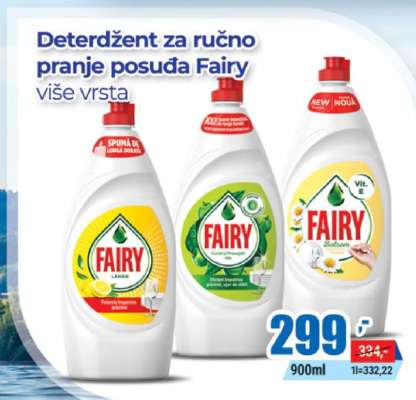 Deterdžent za ručno pranje posuđa Fairy