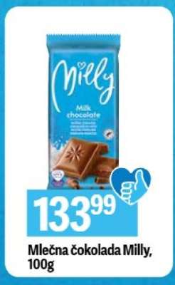 Mléčna čokolada Milly, 100g