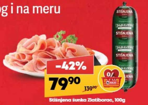 Stišnjena šunka Zlatiborca, 100g