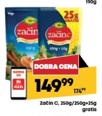 Začin C, 250g/250g+25g gratis
