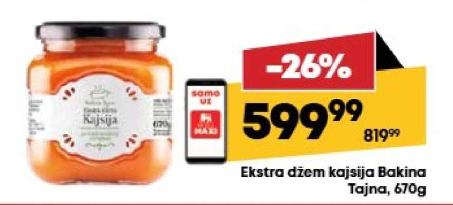 Ekstra džem kajsija Bakina Tajna 670g