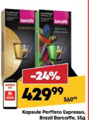 Kapsule Perffeto Espresso, Brazil Barcaffe, 55g