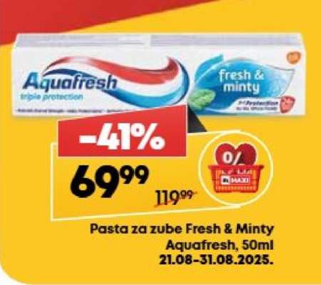 Pasta za zube Fresh & Minty Aquafresh, 50ml
