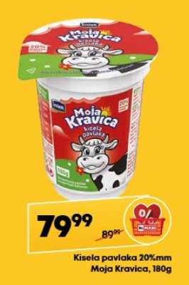 Kisela pavlaka 20%mm Moja Kravica, 180g