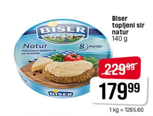 Biser topljeni sir natur