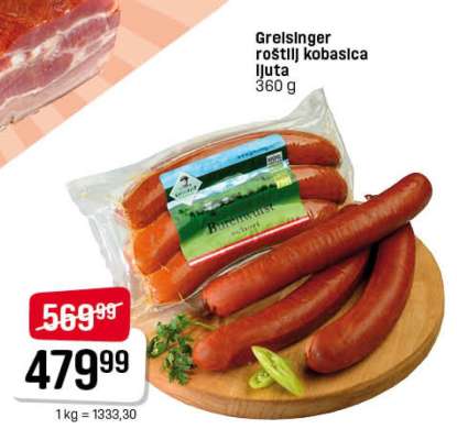 Grelsinger roštilj kobasica ljuta