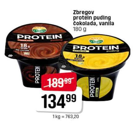 Zbregov protein puding čokolada, vanilla