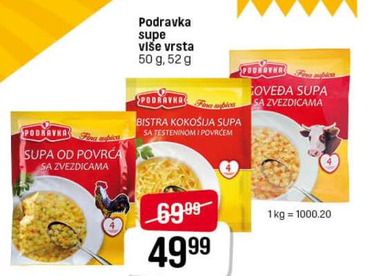 Podravka supe više vrsta