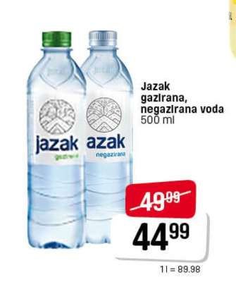 Jazak gazirana negazirana voda