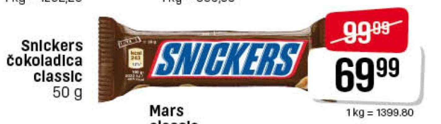 Snickers čokoladica classic 50 g