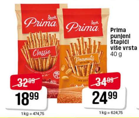 Prima punjeni štapići više vrsta 40 g