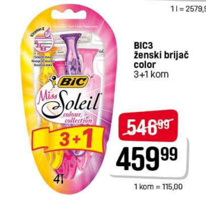 BIC3 ženski brijač color 3+1 kom