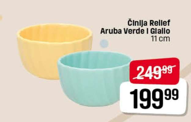 Činija Relief Aruba Verde I Giallo