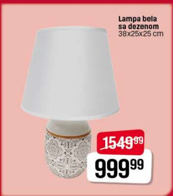 Lampa bela sa dezenom