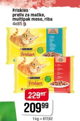 Friskies preliv za mačke, multipak meso, riba